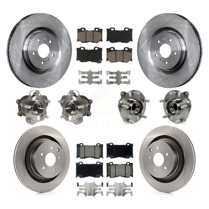 Kit de plaquettes de rotor de frein, roulement de moyeu avant et arrière (10 pièces) pour INFINITI G37 RW 2009 – 2013