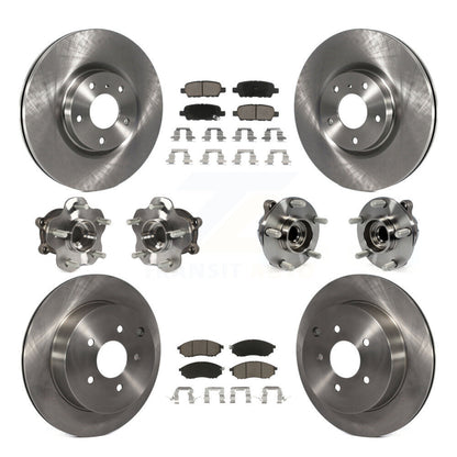 Kit de rotor et plaquettes de frein avec roulement de moyeu avant et arrière (10 pièces) pour INFINITI QX70 RW 15-17
