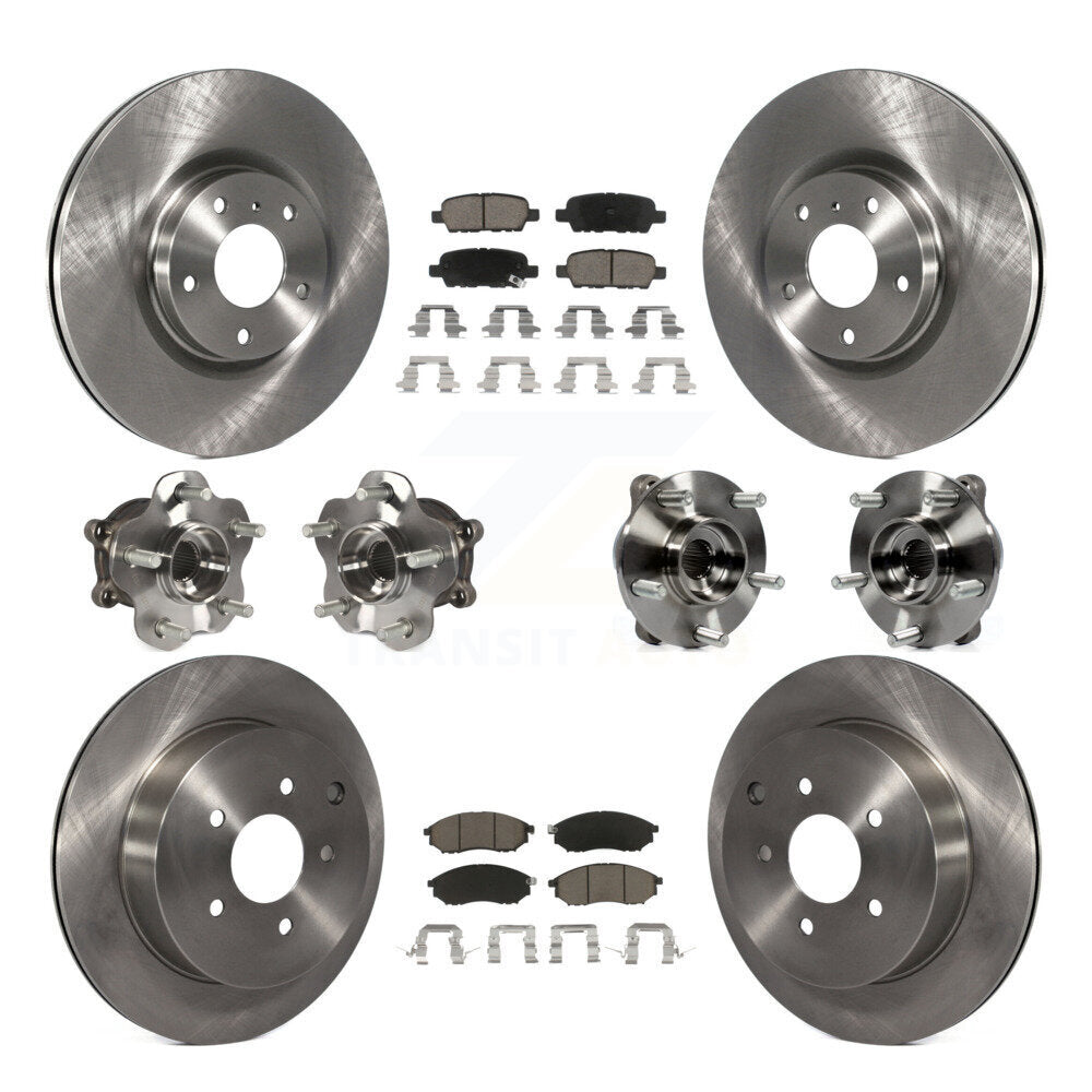 Kit de rotors et plaquettes de frein avec roulement de moyeu avant et arrière (10 pièces) pour INFINITI QX70 AW 15-17