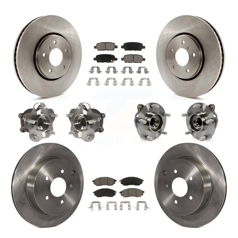 Kit de Rotor et de plaquettes de frein, roulement de moyeu avant et arrière (10 pièces) pour INFINITI FX35 FX37 RW