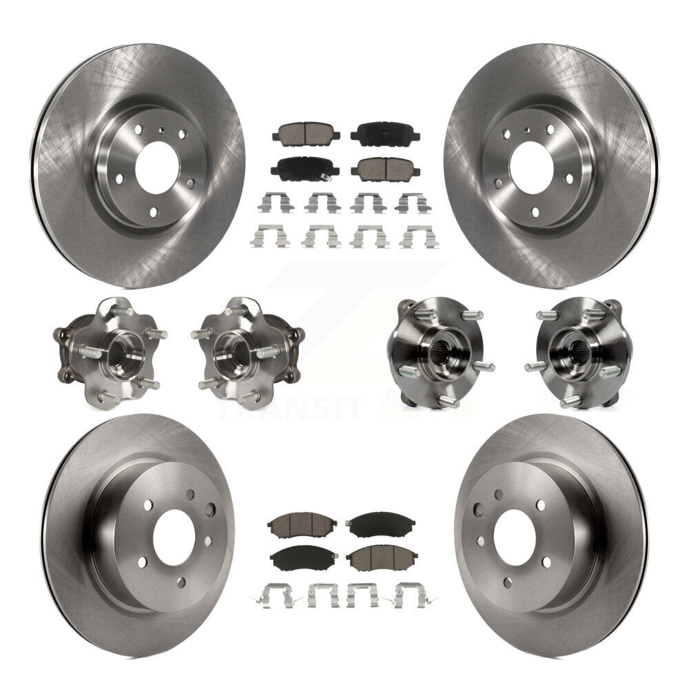 Kit de plaquettes de Rotor de frein, roulement de moyeu avant et arrière (10 pièces) pour INFINITI G37 EX35 QX50 G2