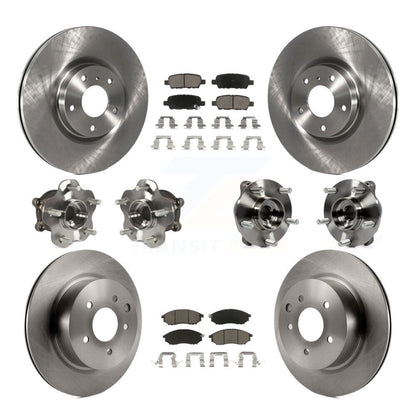 Kit de plaquettes de Rotor de frein, roulement de moyeu avant et arrière (10 pièces) pour INFINITI G37 EX35 QX50 G2