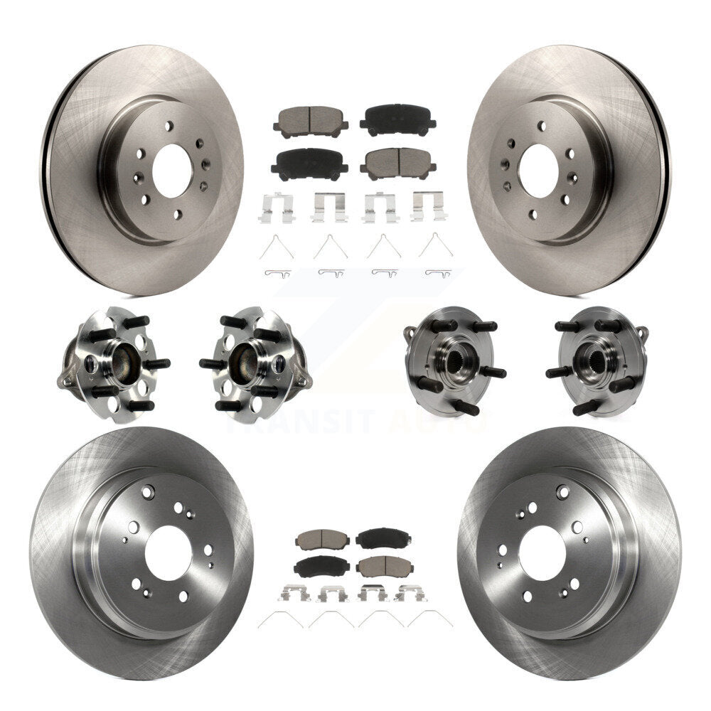 Kit de rotors et plaquettes de frein avec roulement de moyeu avant et arrière (10 pièces) pour Honda Odysse 2011-2014