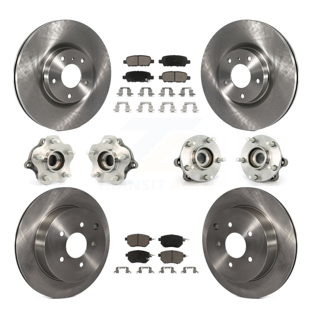 Kit de rotors et plaquettes de frein avec roulement de moyeu avant et arrière (10 pièces) pour Nissan Murano AW 05-07