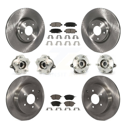 Kit de rotors et plaquettes de frein avec roulement de moyeu avant et arrière (10 pièces) pour Nissan Murano AW 05-07