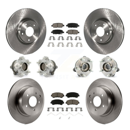 Kit de rotors et plaquettes de frein à disque, roulements de moyeu avant et arrière (10 pièces) pour Nissan Maxima