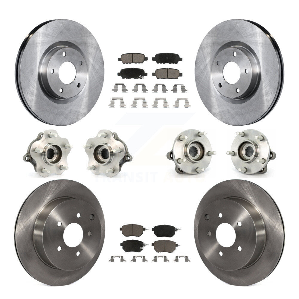 Kit de rotors et plaquettes de frein avec roulement de moyeu avant et arrière (10 pièces) pour Nissan Murano AW 03-04