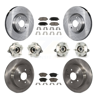 Kit de rotors et plaquettes de frein avec roulement de moyeu avant et arrière (10 pièces) pour Nissan Murano AW 03-04