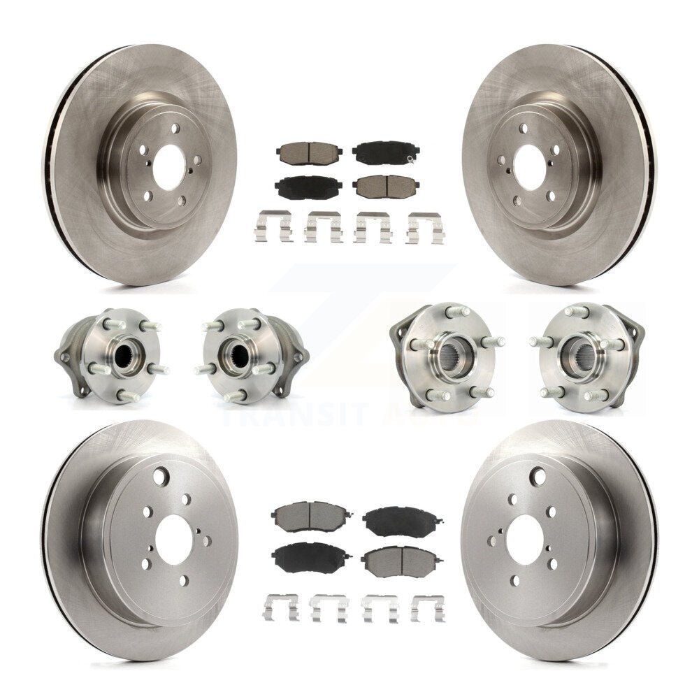 Kit de plaquettes de Rotor de frein à disque, roulement de moyeu avant et arrière (10 pièces) pour Subaru Outback Legac