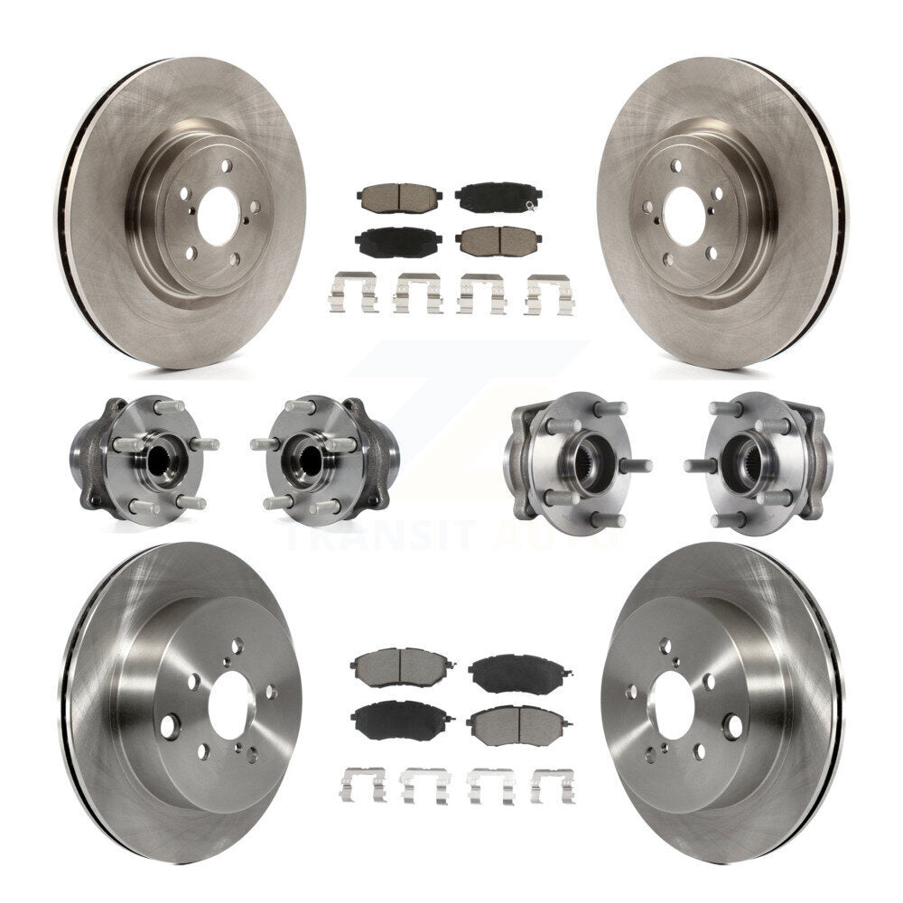 Kit de plaquettes de Rotor de frein à disque, roulement de moyeu avant et arrière (10 pièces) pour Subaru Forester 2.0