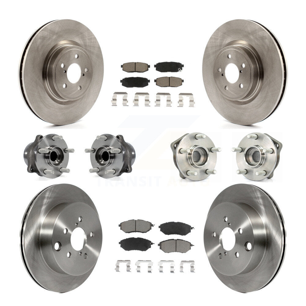 Kit de plaquettes de Rotor de frein, roulement de moyeu avant et arrière (10 pièces) pour Subaru Forester 2014 2.0
