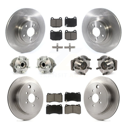 Kit de Rotor de frein à disque et de plaquettes en céramique, roulement de moyeu avant et arrière (10 pièces) pour Toyota 8
