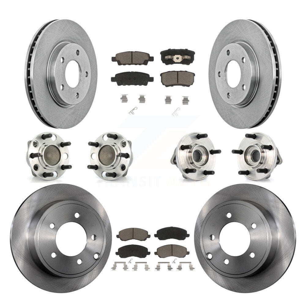 Kit de rotors et plaquettes de frein à disque, roulements de moyeu avant et arrière (10 pièces) pour Dodge Caliber
