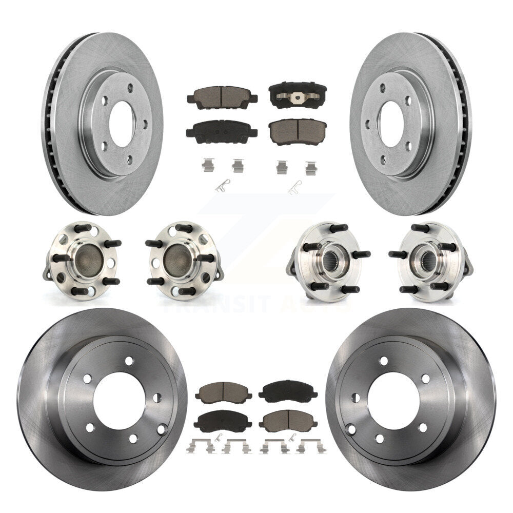 Kit de rotors et plaquettes de frein à disque, roulements de moyeu avant et arrière (10 pièces) pour Dodge Caliber