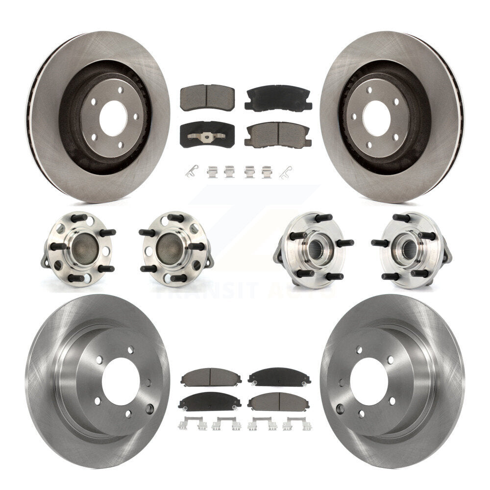 Kit de rotors et plaquettes de frein à disque, roulements de moyeu avant et arrière (10 pièces) pour Dodge Caliber