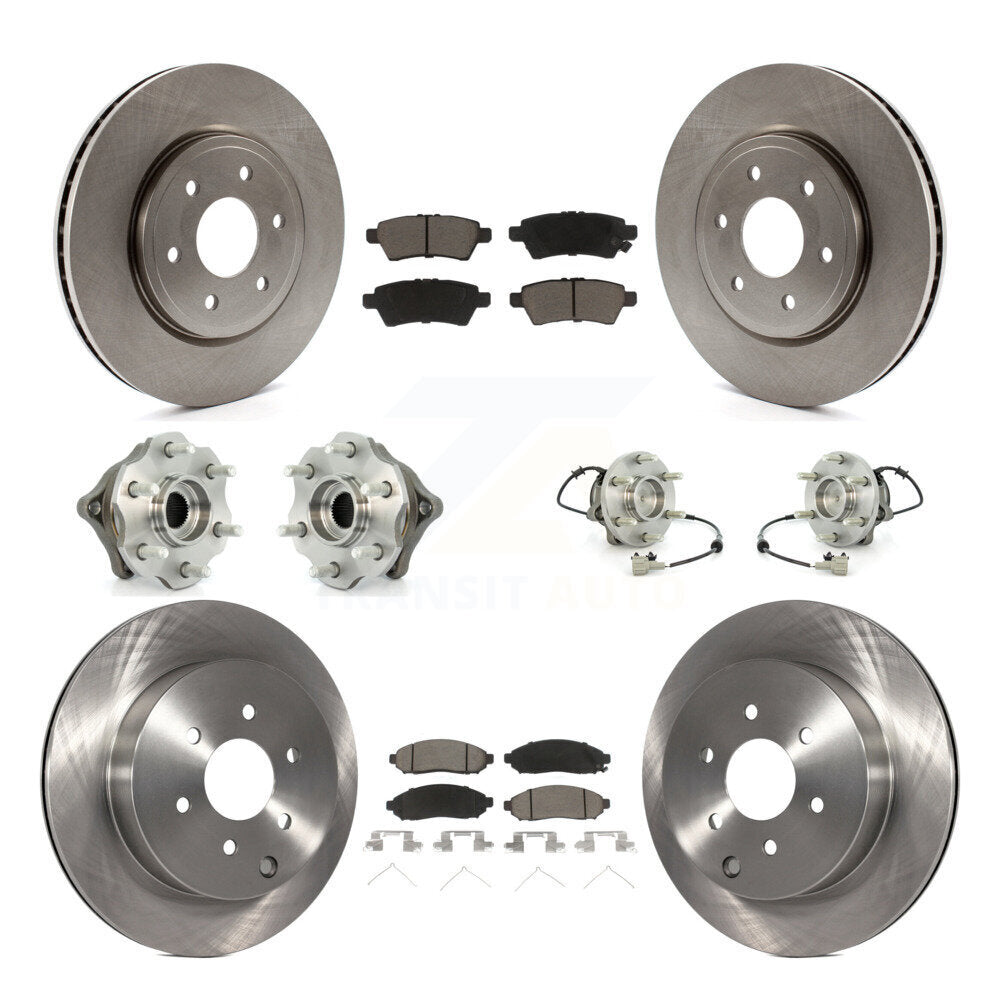 Kit de rotor et de plaquettes de frein à disque, roulement de moyeu avant et arrière (10 pièces) pour Nissan Pathfinde