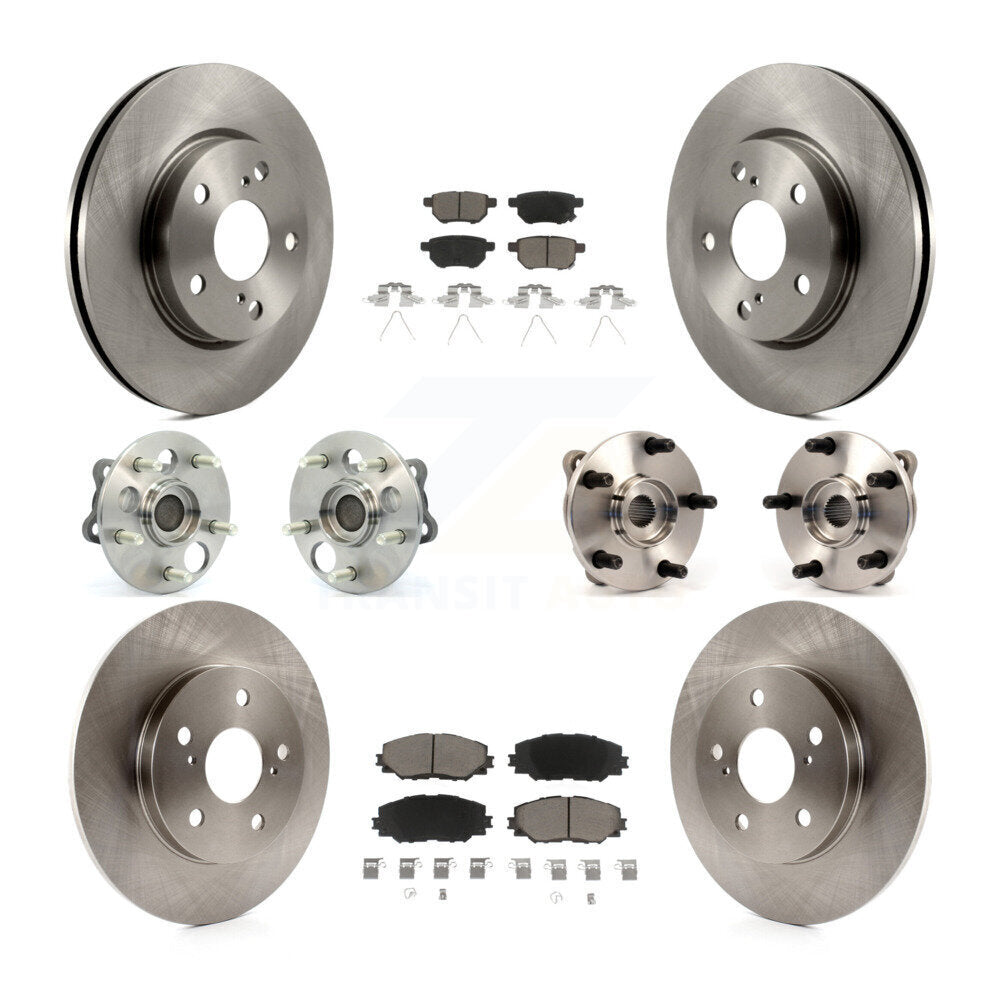 Kit de rotors et plaquettes de frein à disque, roulement de moyeu avant et arrière (10 pièces) pour Scion x 2008 – 2015