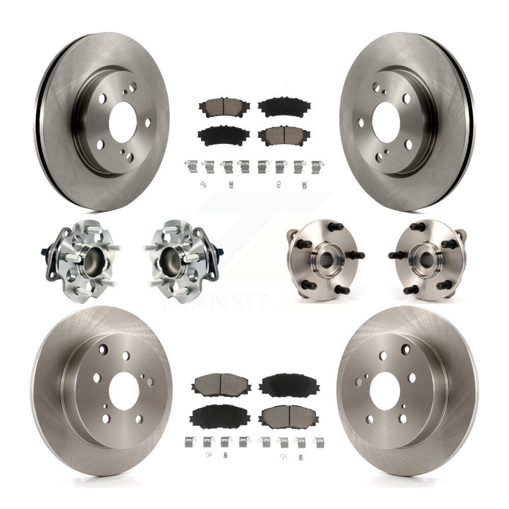 Kit de rotor et de plaquettes de frein, roulement de moyeu avant et arrière (10 pièces) pour Toyota Prius 2012 – 2018