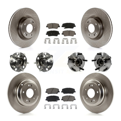 Kit de plaquettes de Rotor de frein à disque, roulement de moyeu avant et arrière (10 pièces) pour Hyundai Genesis Coup