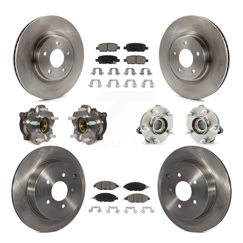 Kit de Rotor et de plaquettes de frein, roulement de moyeu avant et arrière (10 pièces) pour Nissan Pathfinder Muran