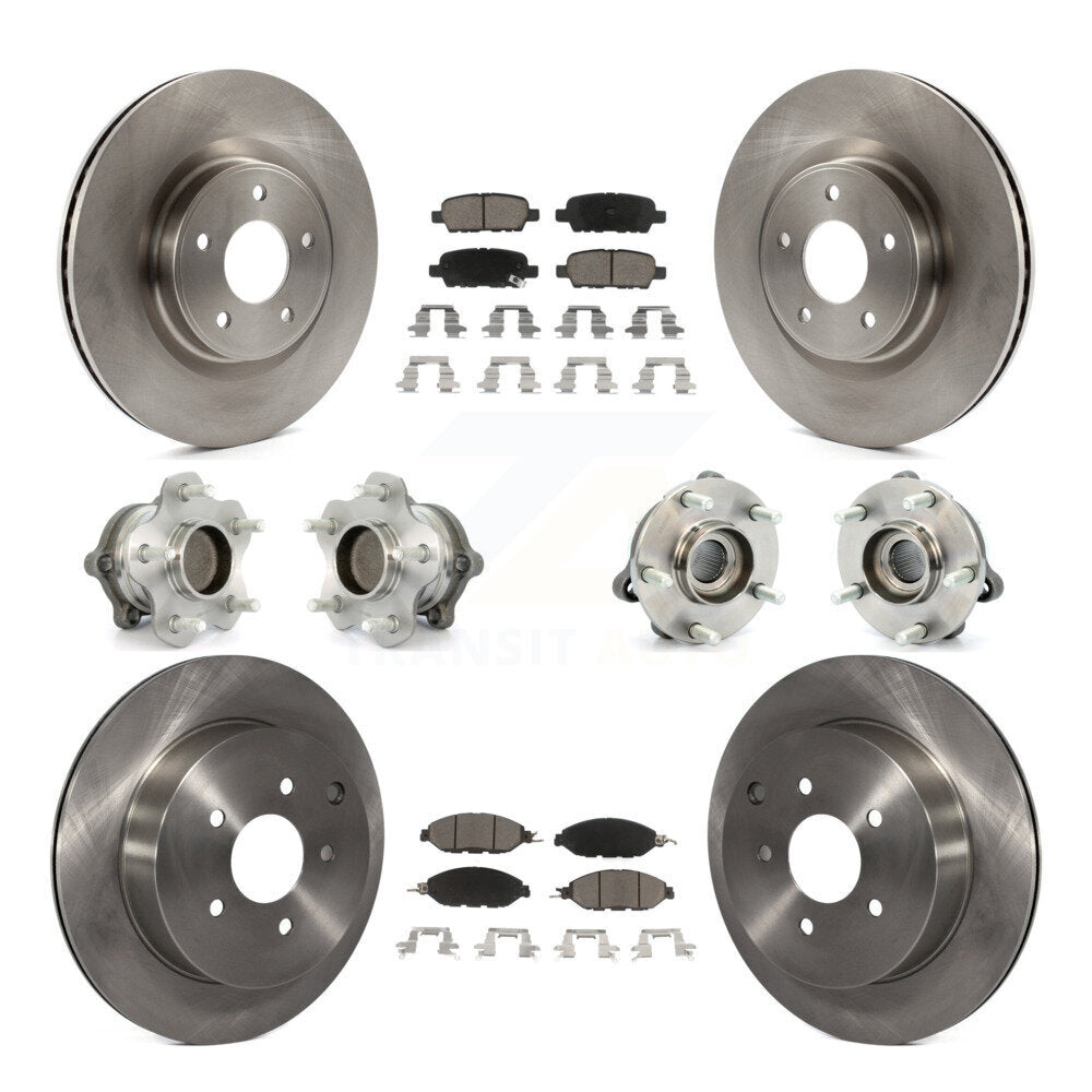 Kit de Rotor et de plaquettes de frein, roulement de moyeu avant et arrière (10 pièces) pour Nissan Pathfinder Muran
