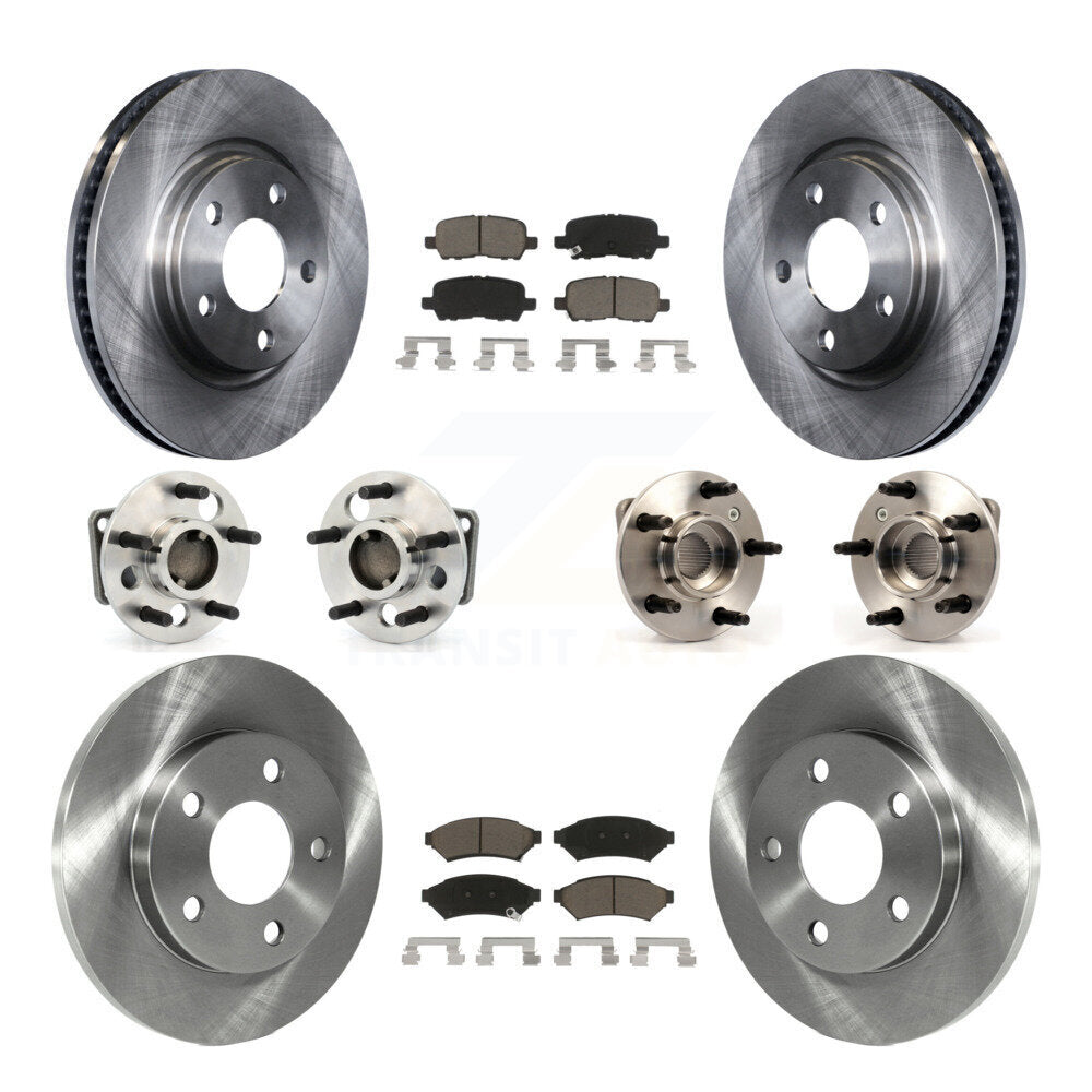 Kit de rotors et plaquettes de frein, roulement de moyeu avant et arrière (10 pièces) pour Pontiac Grand Prix Buic