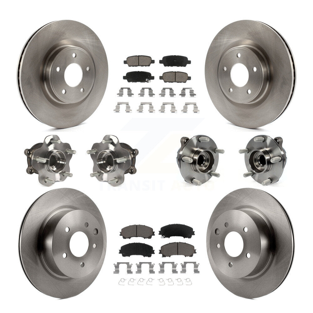 Kit de rotor et plaquettes de frein avec roulement de moyeu avant et arrière (10 pièces) pour INFINITI QX50 RW 16-17