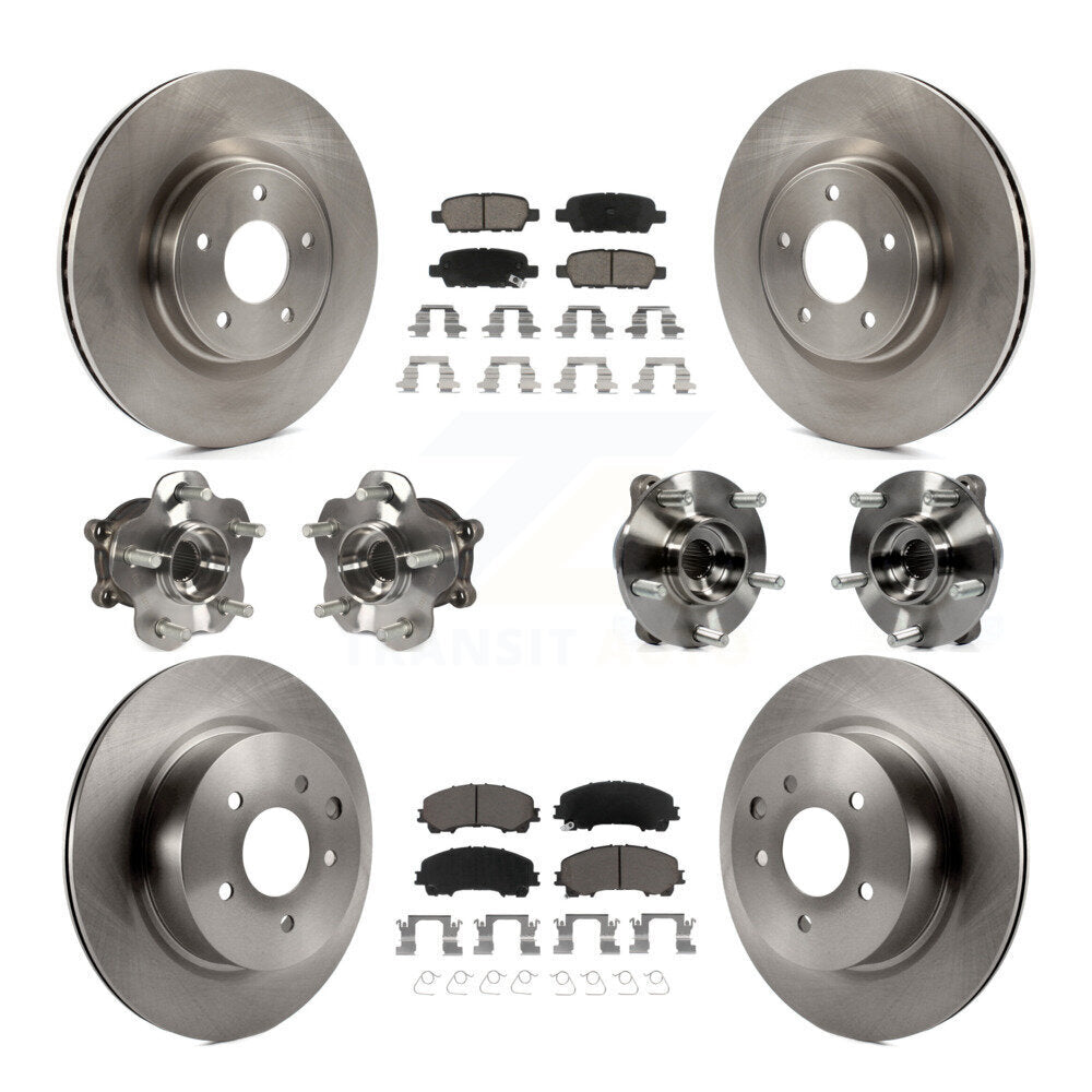 Kit de rotors et plaquettes de frein avec roulement de moyeu avant et arrière (10 pièces) pour INFINITI QX50 AW 16-17