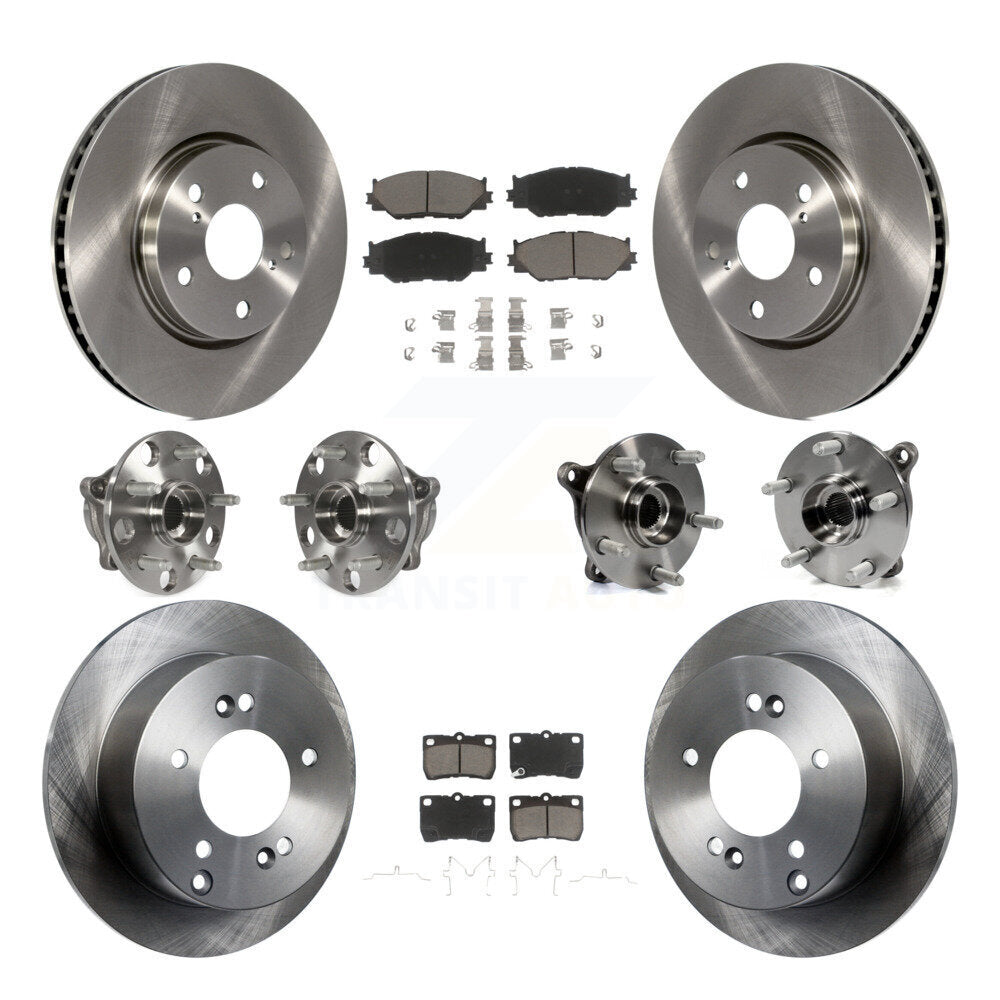 Kit de rotors et plaquettes de frein à disque, roulements de moyeu avant et arrière (10 pièces) pour Lexus IS250