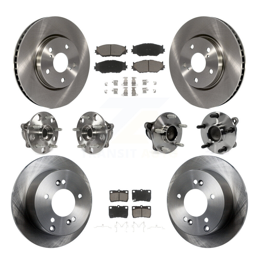 Kit de rotors et plaquettes de frein à disque, roulements de moyeu avant et arrière (10 pièces) pour Lexus IS250