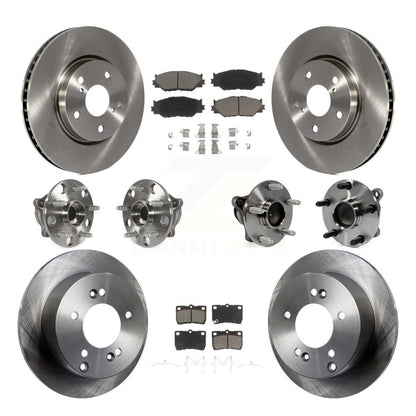 Kit de rotors et plaquettes de frein à disque, roulements de moyeu avant et arrière (10 pièces) pour Lexus IS250