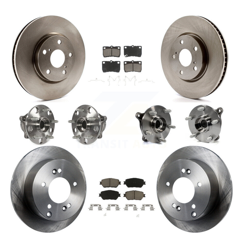 Kit de rotors et plaquettes de frein à disque, roulements de moyeu avant et arrière (10 pièces) pour Lexus IS250