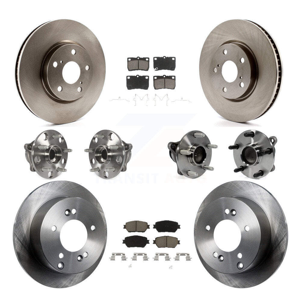 Kit de rotors et plaquettes de frein à disque, roulements de moyeu avant et arrière (10 pièces) pour Lexus IS250