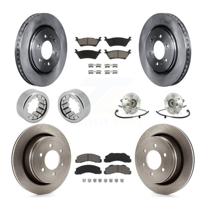 Kit de rotor de frein et patins de frein, roulement de moyeu avant et arrière (10 pièces) pour Ford F-150 4W 2014