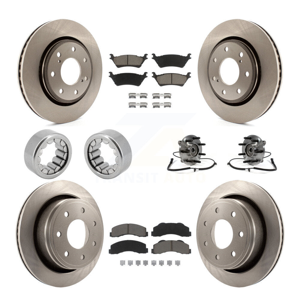 Kit de rotor de frein et patins de frein, roulement de moyeu avant et arrière (10 pièces) pour Ford F-150 4W 2014