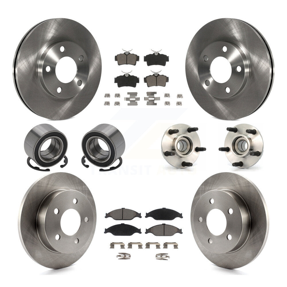 Kit de Rotor de frein à disque et de patins de roulement de moyeu avant et arrière (10 pièces) pour Ford Mustang