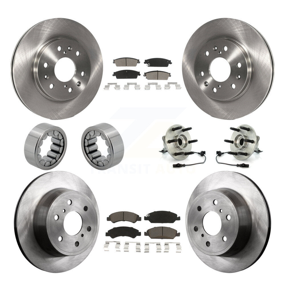 Kit de chaussures de plaquettes de Rotor de frein, roulement de moyeu avant et arrière (10 pièces) pour Chevrolet GMC Sierr
