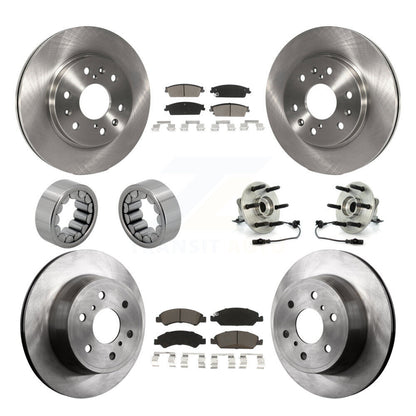Kit de chaussures de plaquettes de Rotor de frein, roulement de moyeu avant et arrière (10 pièces) pour Chevrolet GMC Sierr