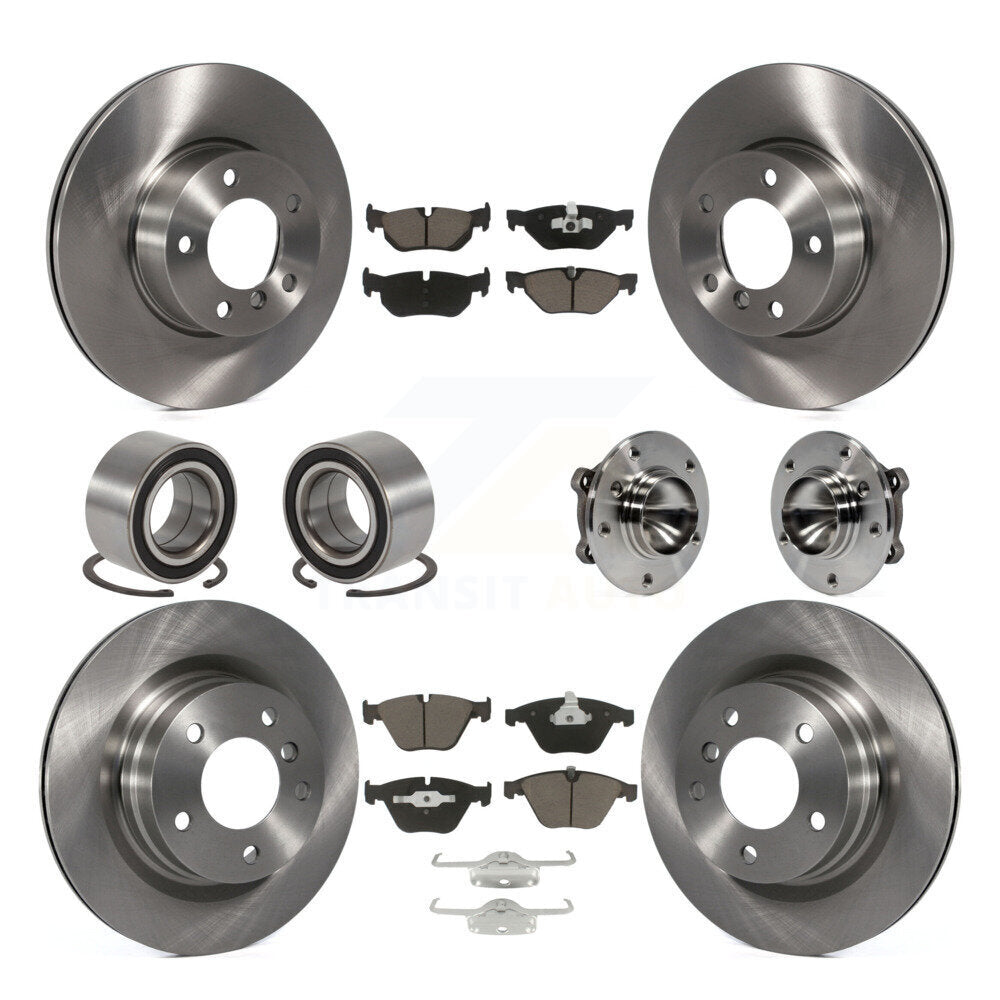 Kit de roulements de moyeu avant et arrière, Rotors et plaquettes de frein à disque (10 pièces) pour BMW 328
