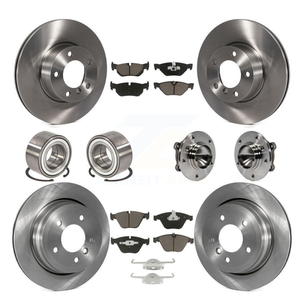 Kit de roulements de moyeu avant et arrière, Rotors et plaquettes de frein à disque (10 pièces) pour BMW 328