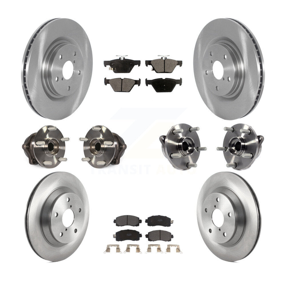Kit de rotors et plaquettes de frein à disque de roulement de moyeu avant et arrière (10 pièces) pour Subaru Foreste