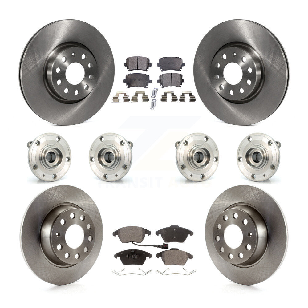 Kit de rotors et plaquettes de frein à disque, roulement de moyeu avant et arrière (10 pièces) pour Audi A3 Quattr