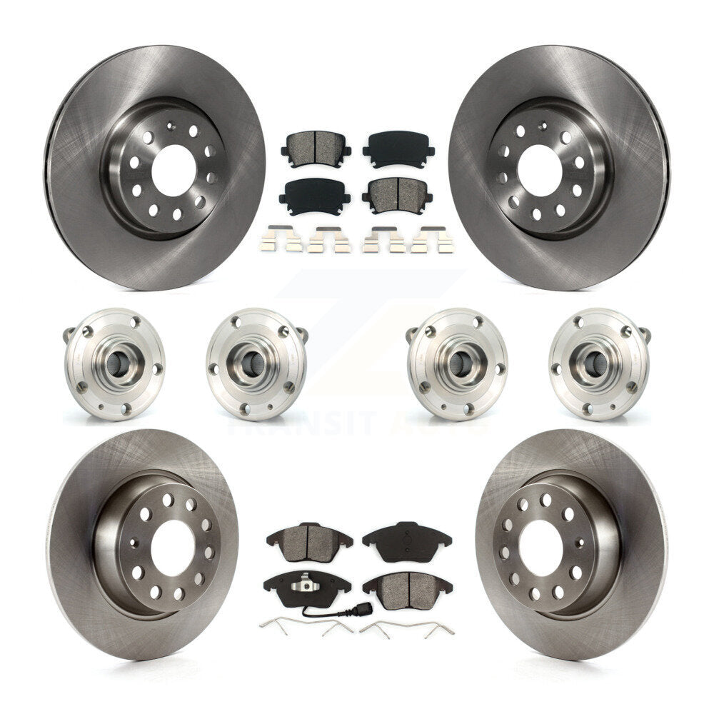 Kit de rotors et plaquettes de frein à disque, roulement de moyeu avant et arrière (10 pièces) pour Audi A3 Quattr