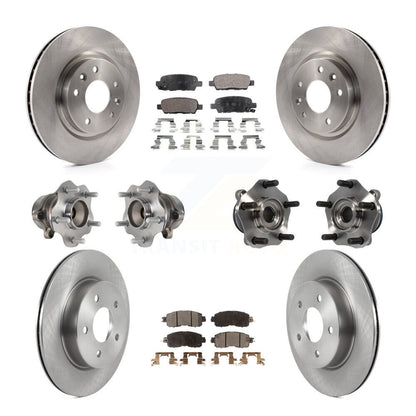 Kit de rotors et plaquettes de frein à disque, roulements de moyeu avant et arrière (10 pièces) pour Nissan LEAF