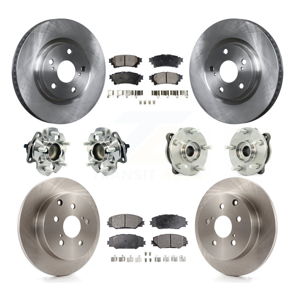 Kit de rotor et de plaquettes de frein avec roulement de moyeu avant et arrière (10 pièces) pour Toyota Mira 2016 – 2020