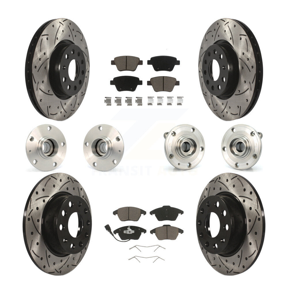 Kit de plaquettes de Rotor de frein à disque revêtu de roulement de moyeu avant et arrière (10 pièces) pour Volkswagen GT