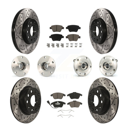 Kit de rotor et de plaquettes de frein revêtus de roulement de moyeu avant et arrière (10 pièces) pour Volkswagen Beetl