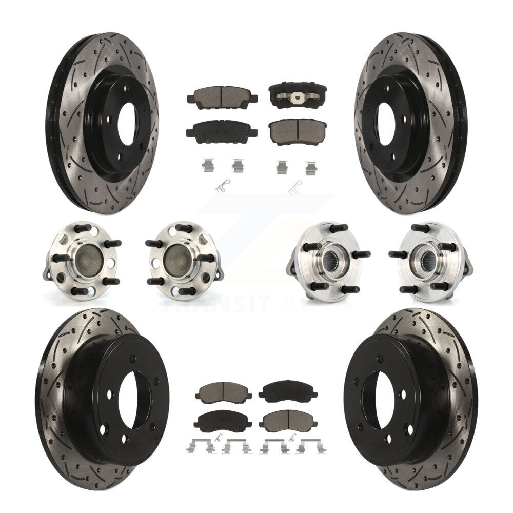 Kit de plaquettes de rotor de frein enduites de roulement de moyeu avant et arrière (10 pièces) pour Chrysler Dodge 20
