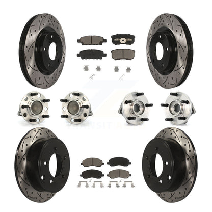 Kit de plaquettes de rotor de frein enduites de roulement de moyeu avant et arrière (10 pièces) pour Chrysler Dodge 20