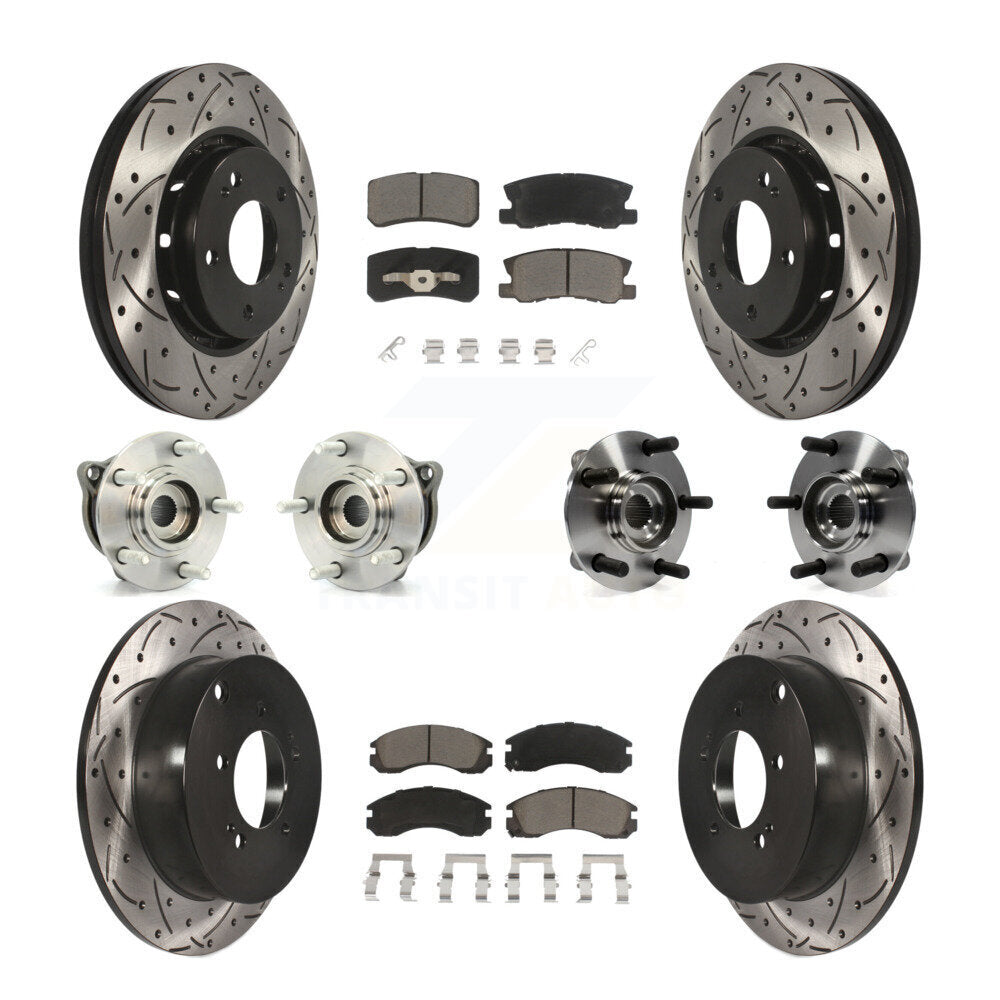 Kit de rotor et de plaquettes de frein revêtus de roulement de moyeu avant et arrière (10 pièces) pour Mitsubishi Lance
